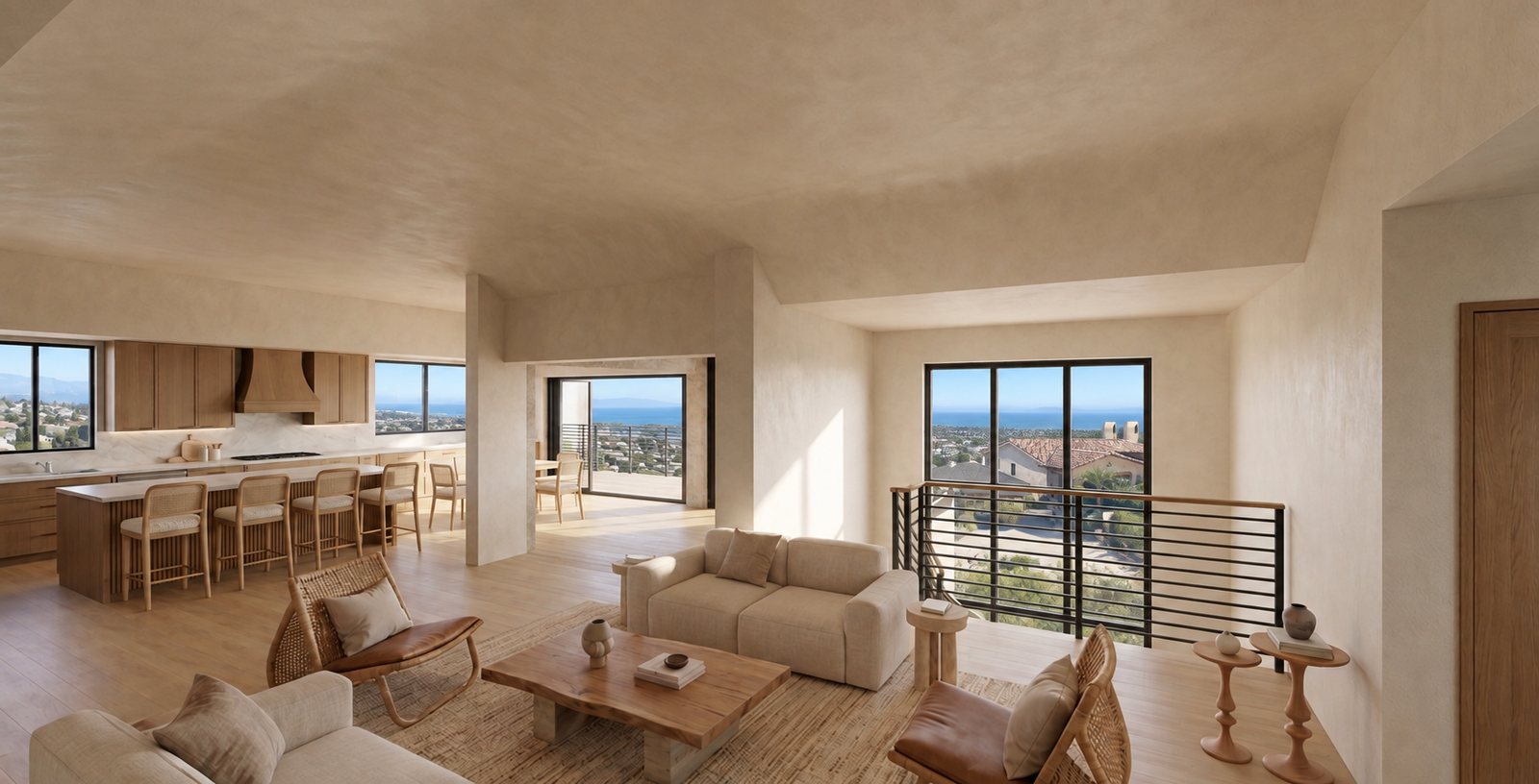 Great room, looking toward the view