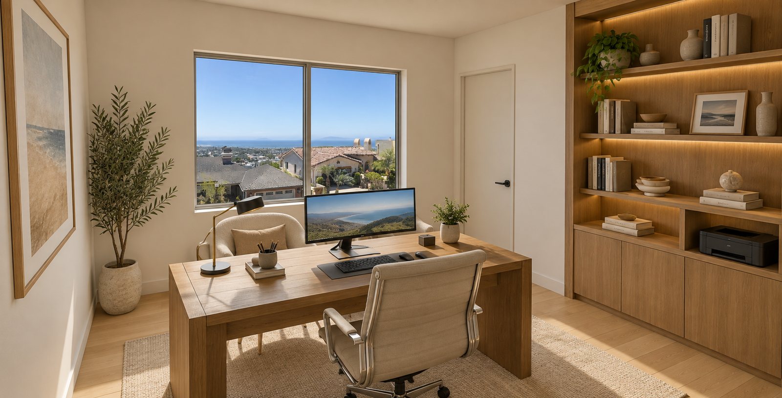 The office, from the door toward the window