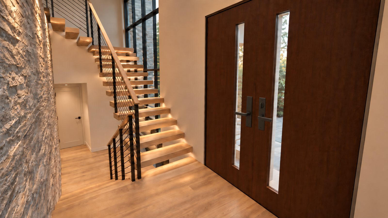 The floating stair from the entrance