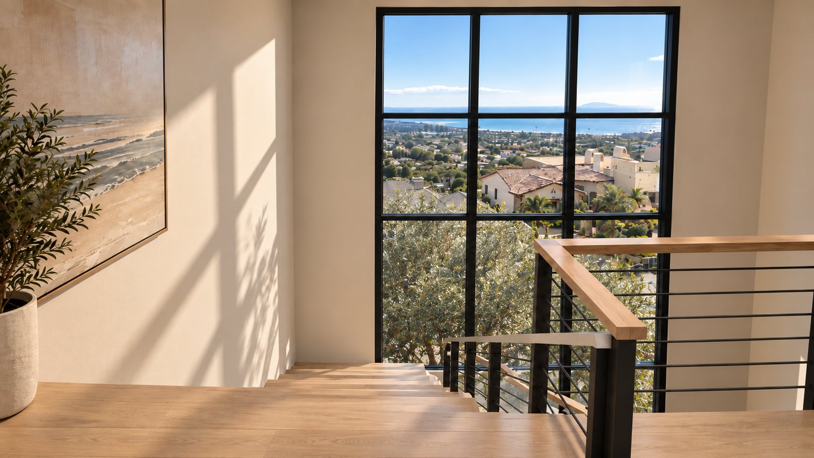 The stair window from the top of the stair