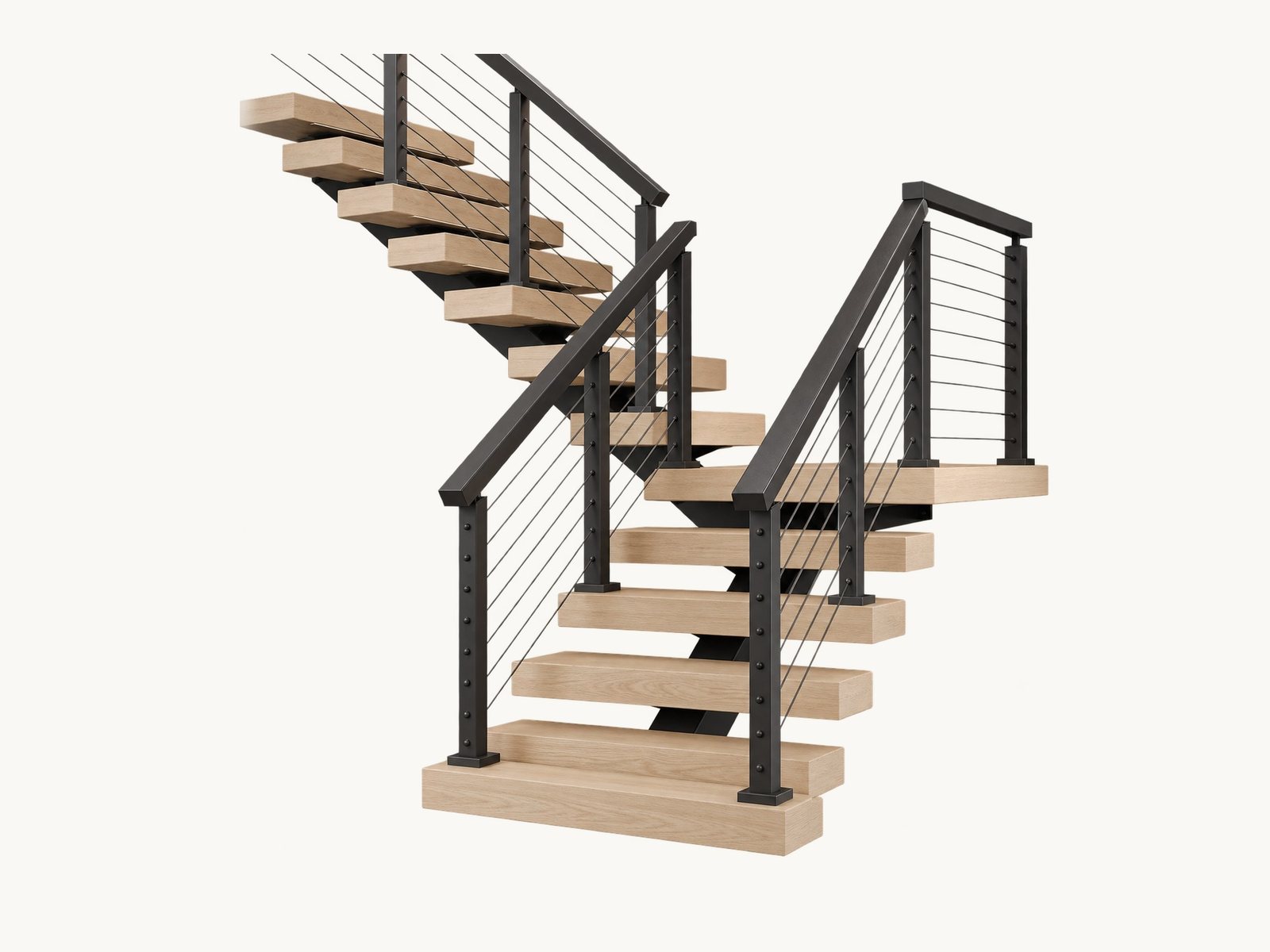 Viewrail FLIGHT Mono floating stair system, the system used at 2335 Sunset. Manufacturer's image, courtesy of Viewrail.